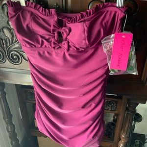 Betsey Johnson Malibu Solids Swimdress in Plum